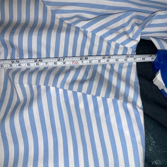 Alexander Jordan 3X Blue/White Vertical Striped Embroidered Button down Shirt - Picture 10 of 11
